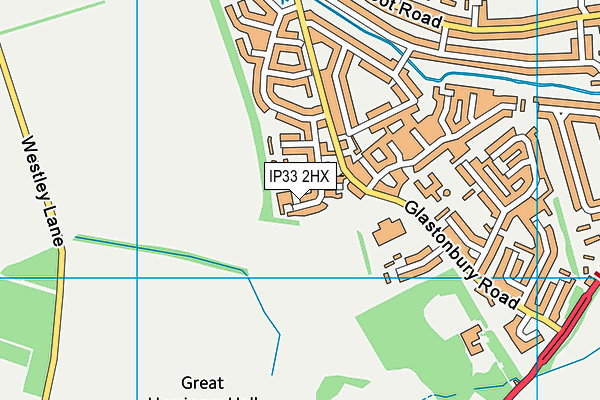 IP33 2HX map - OS VectorMap District (Ordnance Survey)