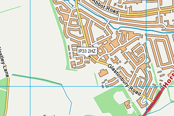 IP33 2HZ map - OS VectorMap District (Ordnance Survey)