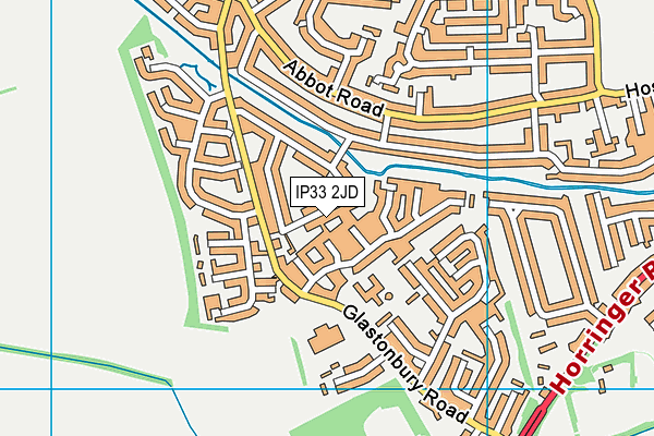 IP33 2JD map - OS VectorMap District (Ordnance Survey)