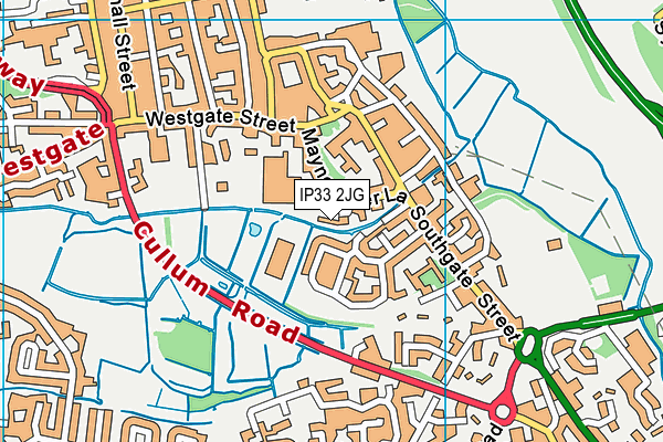 IP33 2JG map - OS VectorMap District (Ordnance Survey)