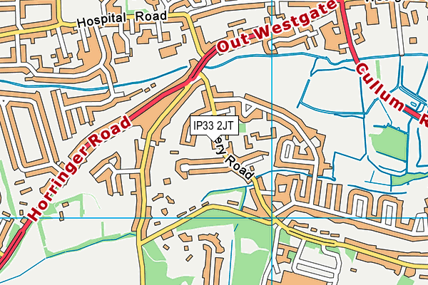 IP33 2JT map - OS VectorMap District (Ordnance Survey)