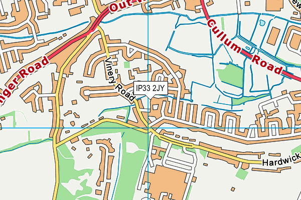 IP33 2JY map - OS VectorMap District (Ordnance Survey)