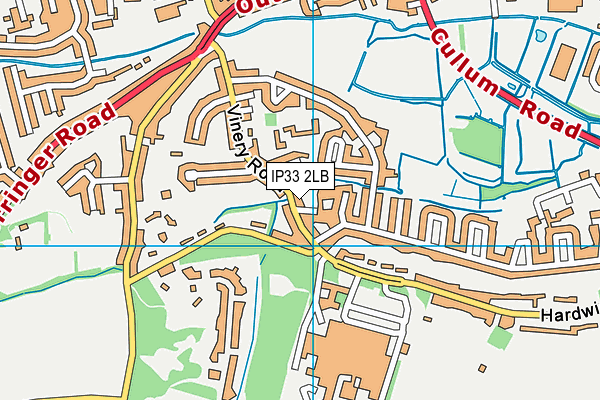 IP33 2LB map - OS VectorMap District (Ordnance Survey)