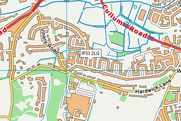 IP33 2LG map - OS VectorMap District (Ordnance Survey)