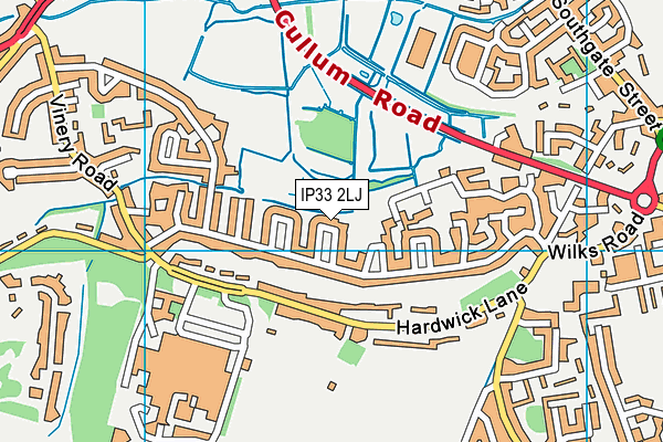 IP33 2LJ map - OS VectorMap District (Ordnance Survey)