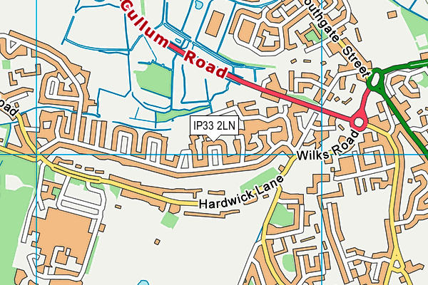 IP33 2LN map - OS VectorMap District (Ordnance Survey)