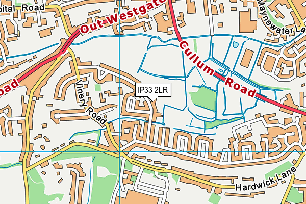 IP33 2LR map - OS VectorMap District (Ordnance Survey)