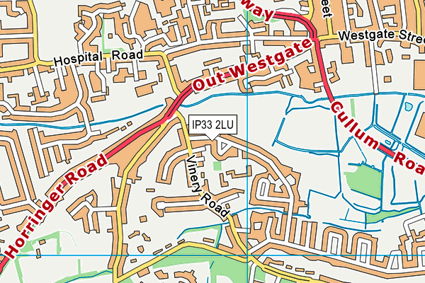 IP33 2LU map - OS VectorMap District (Ordnance Survey)