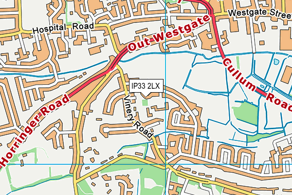 IP33 2LX map - OS VectorMap District (Ordnance Survey)