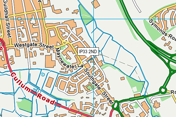 IP33 2ND map - OS VectorMap District (Ordnance Survey)