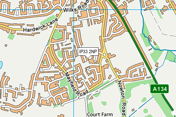 IP33 2NP map - OS VectorMap District (Ordnance Survey)