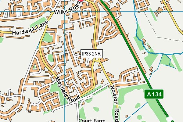 IP33 2NR map - OS VectorMap District (Ordnance Survey)