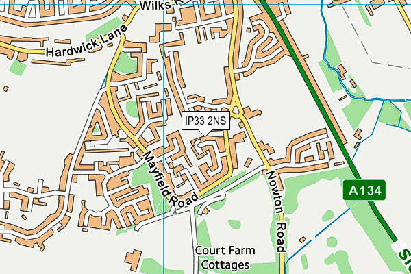 IP33 2NS map - OS VectorMap District (Ordnance Survey)