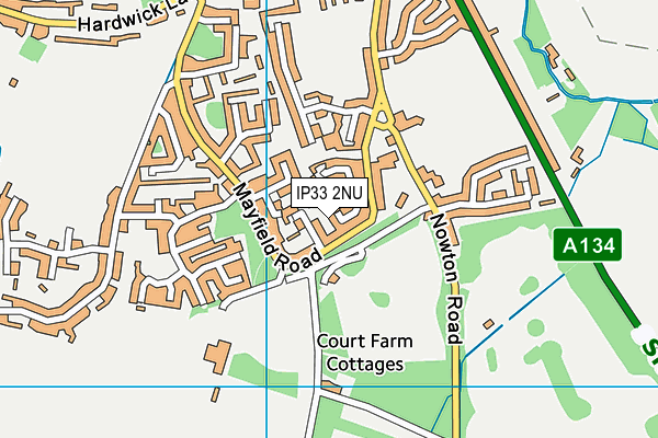 IP33 2NU map - OS VectorMap District (Ordnance Survey)