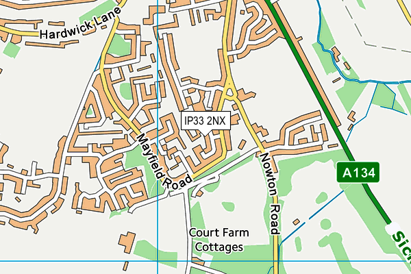 IP33 2NX map - OS VectorMap District (Ordnance Survey)