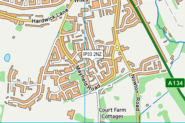 IP33 2NZ map - OS VectorMap District (Ordnance Survey)