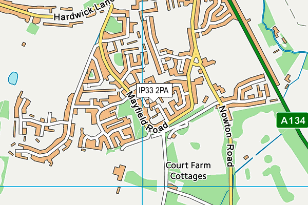 IP33 2PA map - OS VectorMap District (Ordnance Survey)