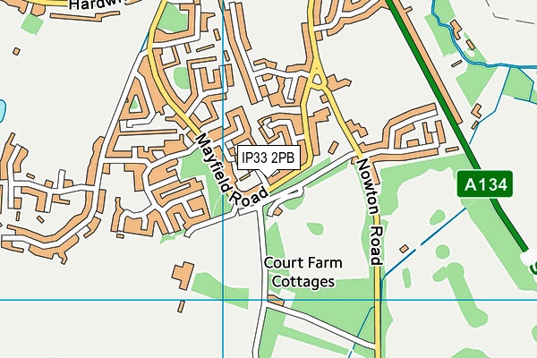 IP33 2PB map - OS VectorMap District (Ordnance Survey)