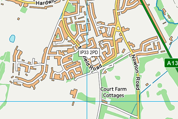 Hardwick Middle School Sports College (Closed) map (IP33 2PD) - OS VectorMap District (Ordnance Survey)