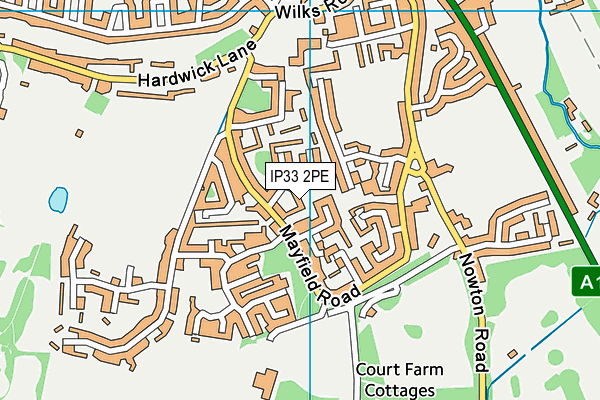 IP33 2PE map - OS VectorMap District (Ordnance Survey)