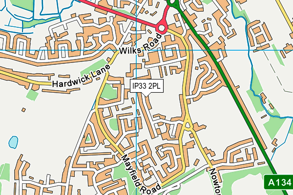 IP33 2PL map - OS VectorMap District (Ordnance Survey)