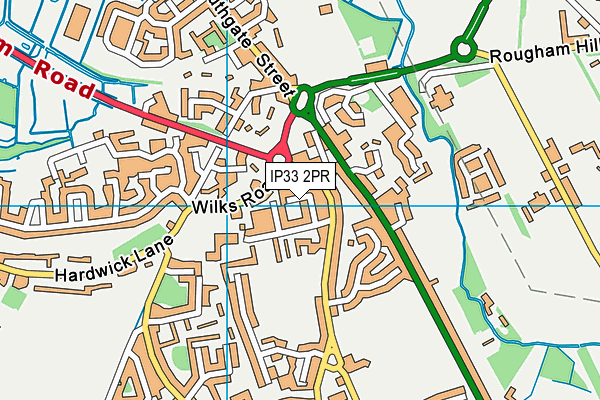 IP33 2PR map - OS VectorMap District (Ordnance Survey)