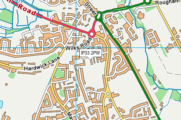 Hardwick Primary School map (IP33 2PW) - OS VectorMap District (Ordnance Survey)