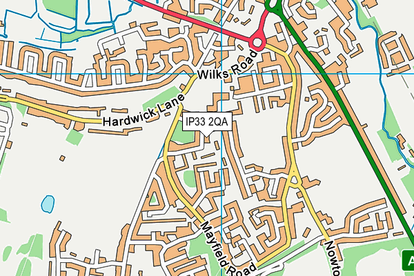 IP33 2QA map - OS VectorMap District (Ordnance Survey)