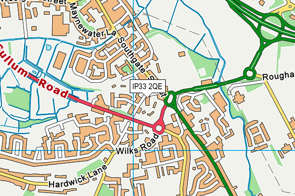 IP33 2QE map - OS VectorMap District (Ordnance Survey)