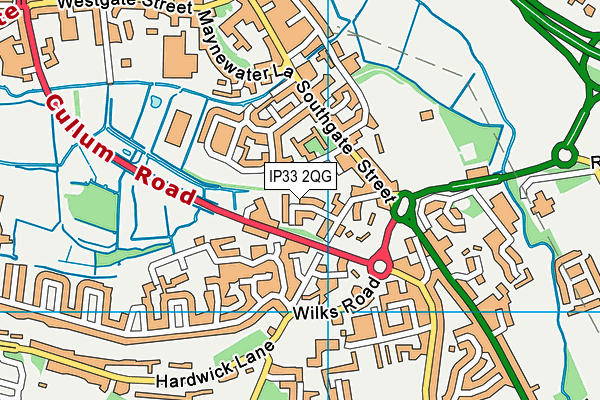 IP33 2QG map - OS VectorMap District (Ordnance Survey)