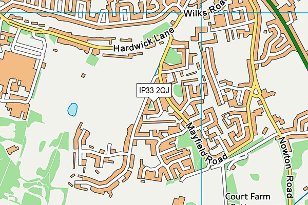 IP33 2QJ map - OS VectorMap District (Ordnance Survey)