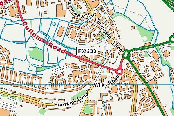 IP33 2QQ map - OS VectorMap District (Ordnance Survey)