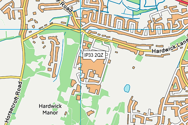 IP33 2QZ map - OS VectorMap District (Ordnance Survey)