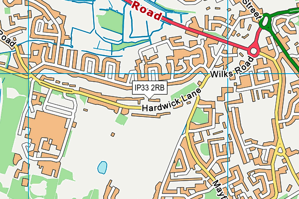 Hardwick Heath map (IP33 2RB) - OS VectorMap District (Ordnance Survey)