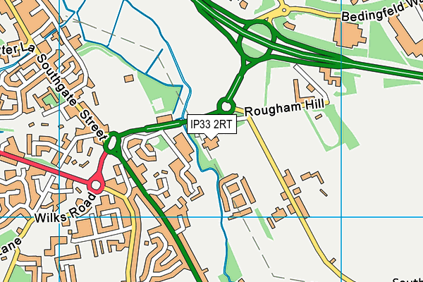 IP33 2RT map - OS VectorMap District (Ordnance Survey)