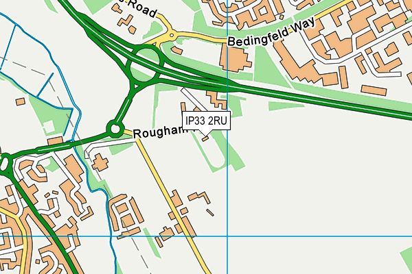 IP33 2RU map - OS VectorMap District (Ordnance Survey)