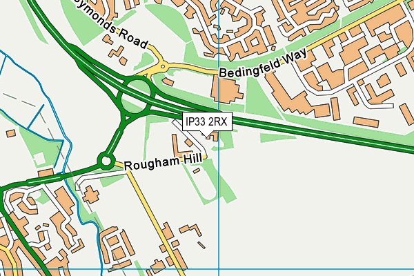 IP33 2RX map - OS VectorMap District (Ordnance Survey)