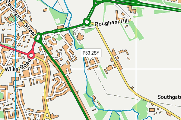 IP33 2SY map - OS VectorMap District (Ordnance Survey)