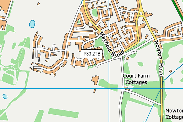 IP33 2TB map - OS VectorMap District (Ordnance Survey)