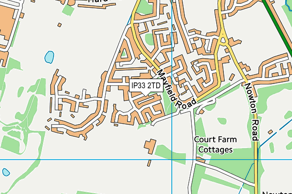 IP33 2TD map - OS VectorMap District (Ordnance Survey)