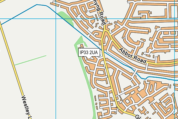 IP33 2UA map - OS VectorMap District (Ordnance Survey)