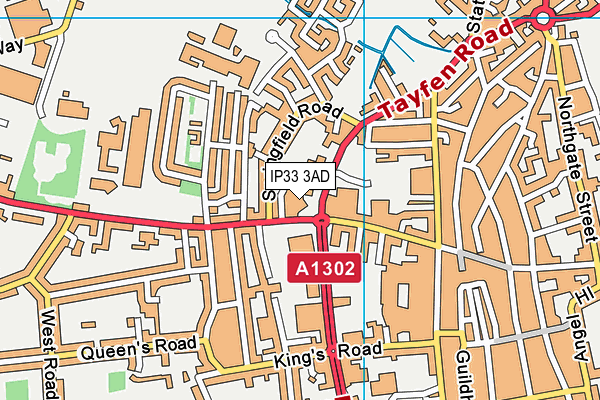 IP33 3AD map - OS VectorMap District (Ordnance Survey)