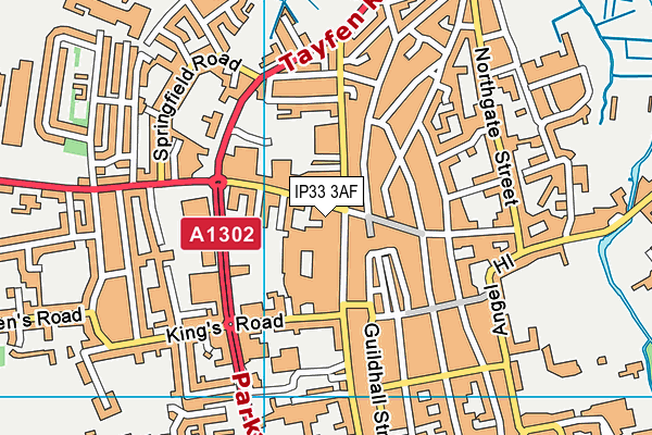 IP33 3AF map - OS VectorMap District (Ordnance Survey)