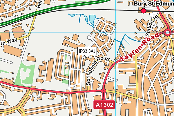 IP33 3AJ map - OS VectorMap District (Ordnance Survey)