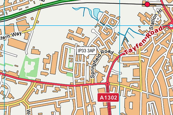 IP33 3AP map - OS VectorMap District (Ordnance Survey)