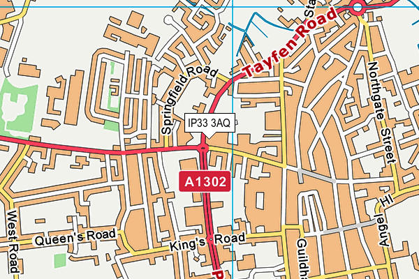 IP33 3AQ map - OS VectorMap District (Ordnance Survey)