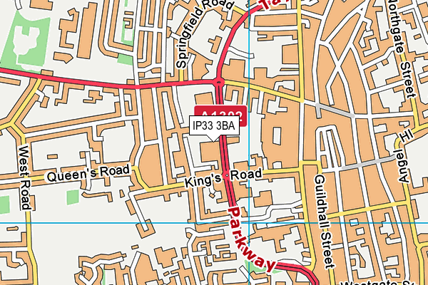 IP33 3BA map - OS VectorMap District (Ordnance Survey)