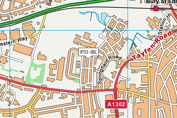 IP33 3BL map - OS VectorMap District (Ordnance Survey)