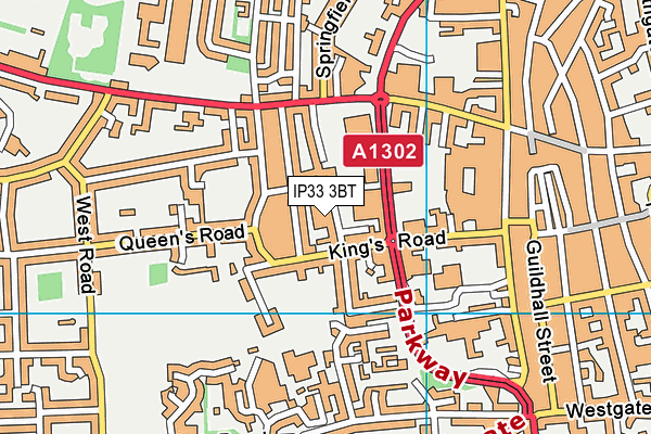 IP33 3BT map - OS VectorMap District (Ordnance Survey)