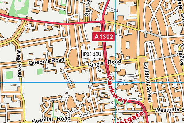 IP33 3BU map - OS VectorMap District (Ordnance Survey)